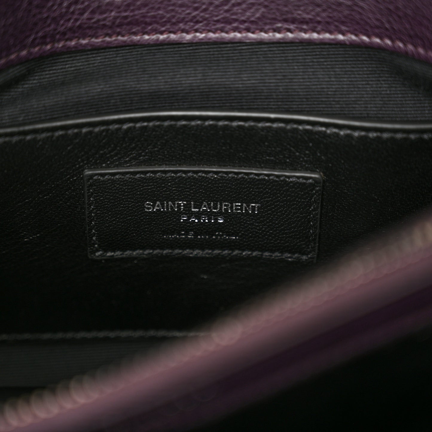 Sheepskin Matelasse Chevron Monogram Medium College Bag Amaranto