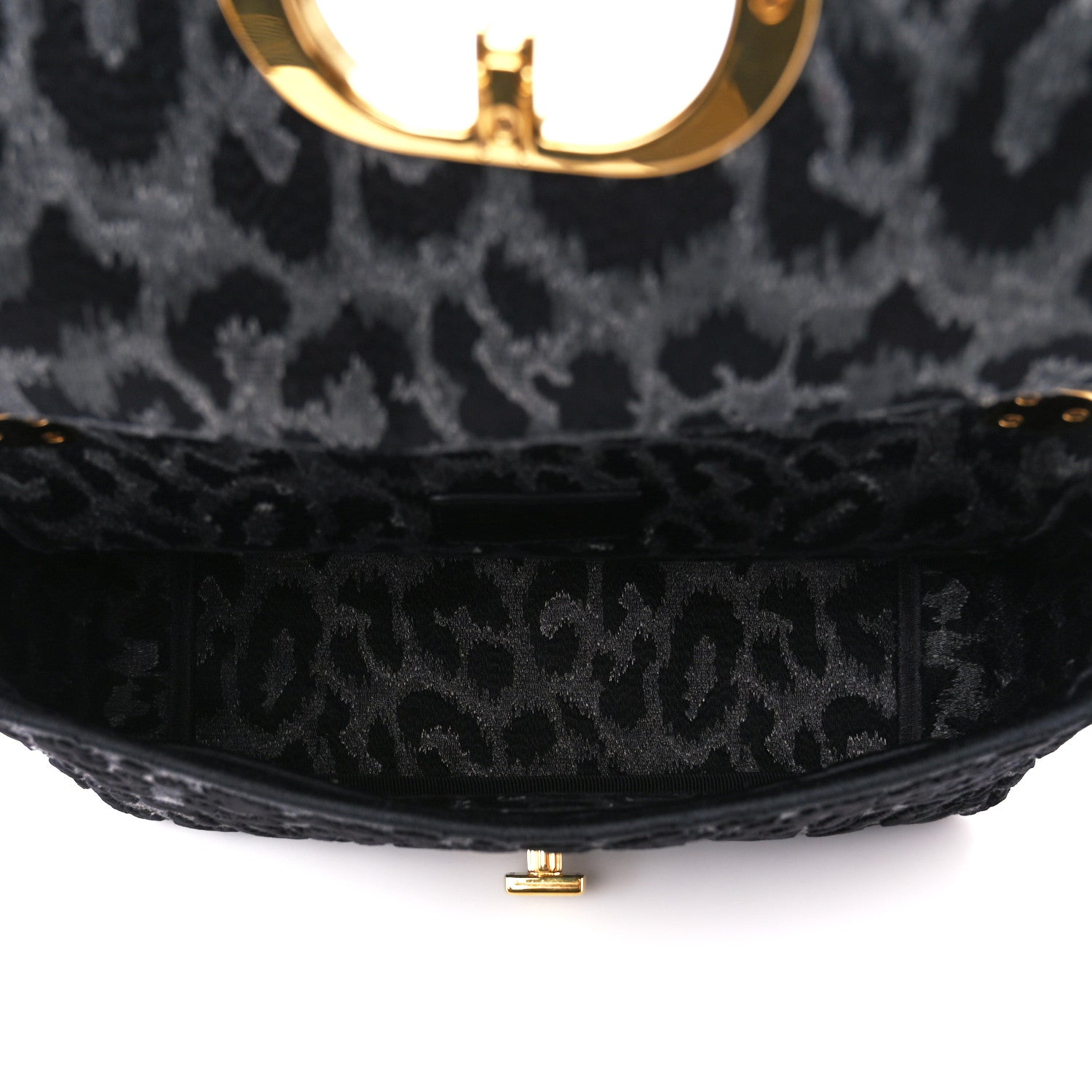 Christian Dior Velvet Mizza Embroidered Medium Caro Bag Gray 5 of 11