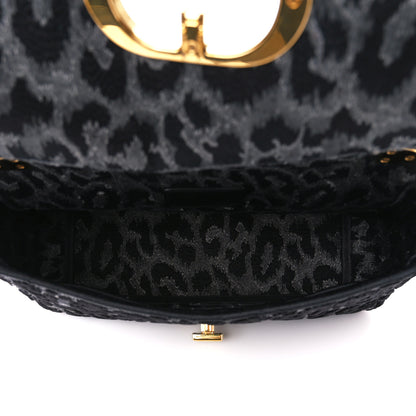 Christian Dior Velvet Mizza Embroidered Medium Caro Bag Gray 5 of 11