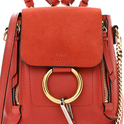 Chloe Suede Calfskin Mini Faye Backpack Sepia Red 8 of 13