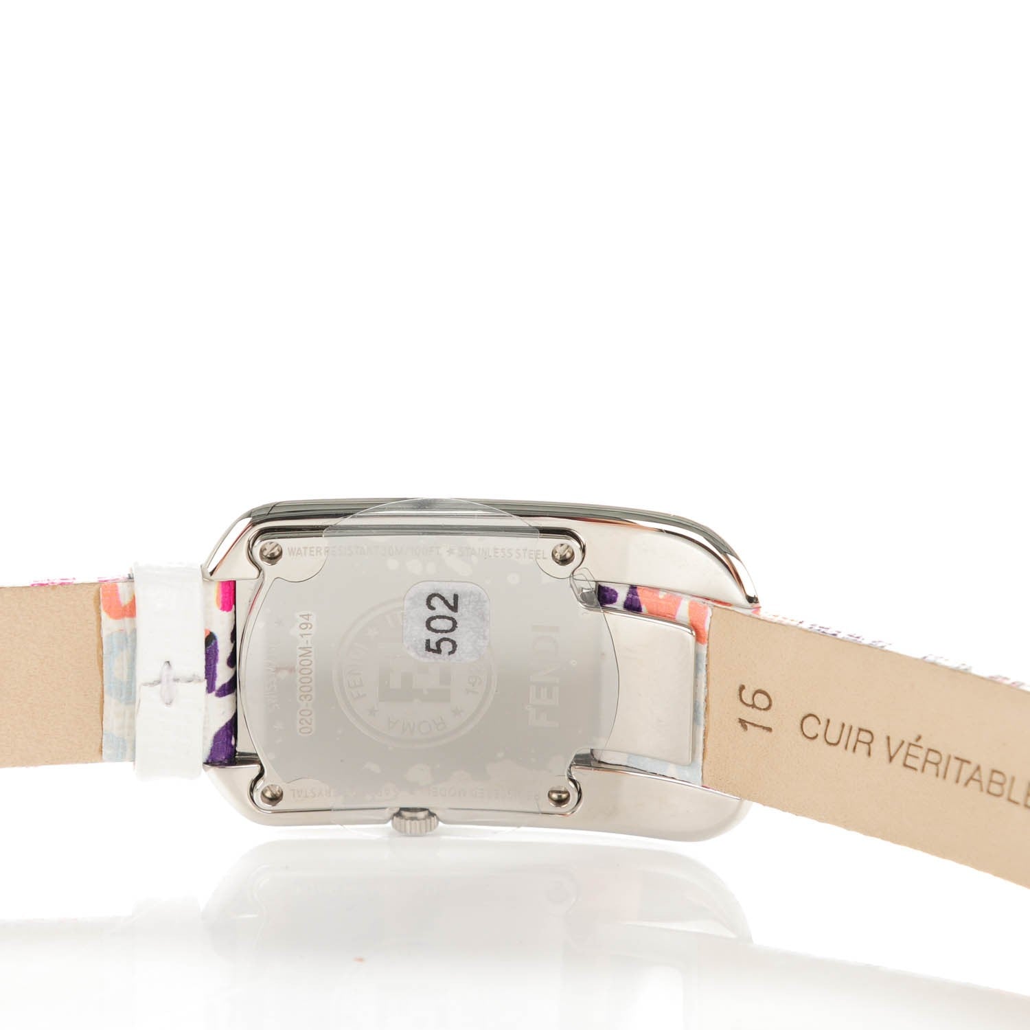 Fendi Stainless Steel Calfskin Diamond 29mm Chameleon Graffiti Quartz Watch 6 of 10