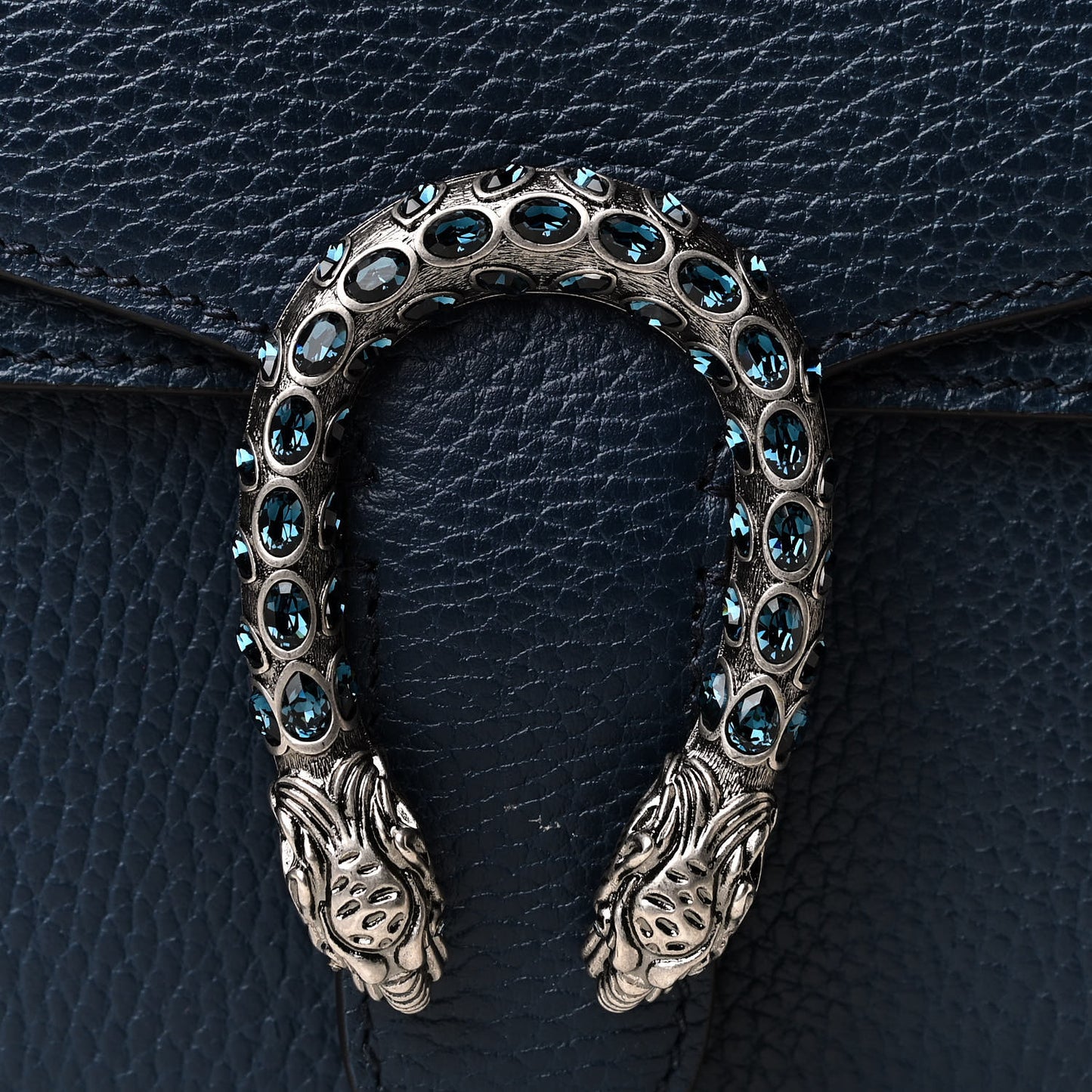 Dollar Calfskin Crystal Mini Dionysus Shoulder Bag Blue Agata Montana Sapphire