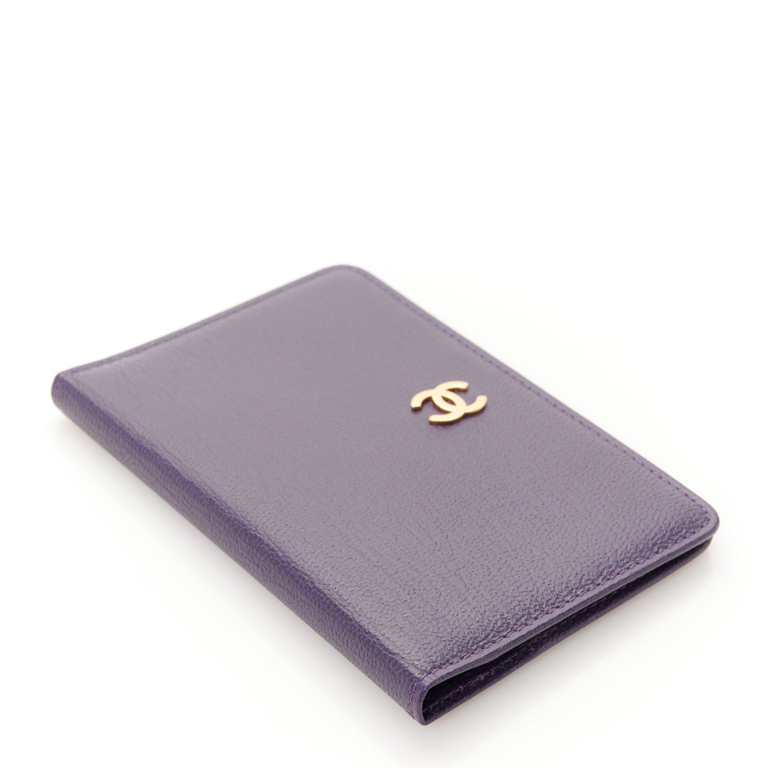Chanel Goatskin Card Holder Wallet Purple 4 of 8