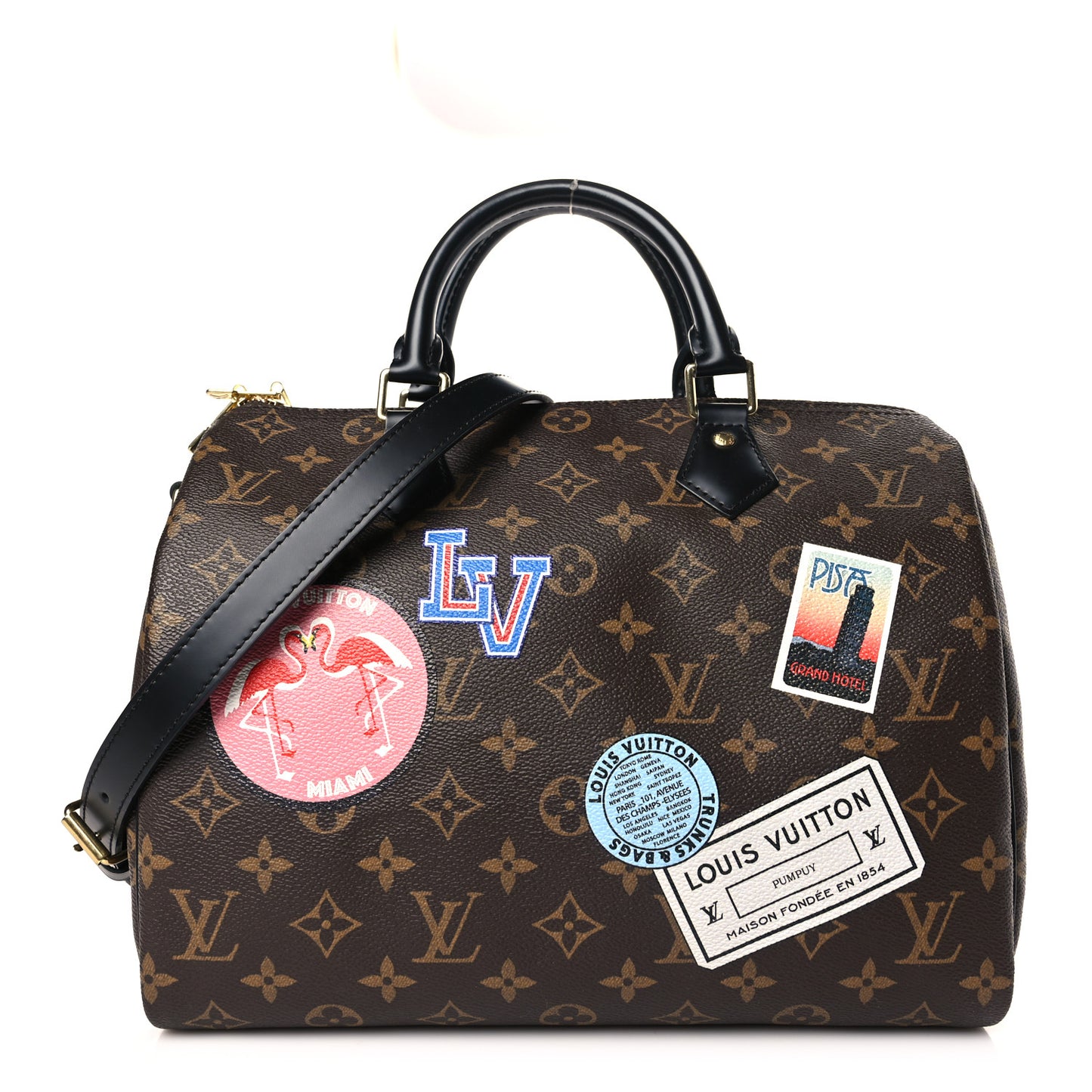 Monogram My World Tour Speedy Bandouliere 30 Black