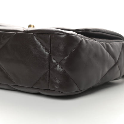 Chanel Lambskin Quilted Medium Chanel 19 Flap Dark Brown 10 of 10
