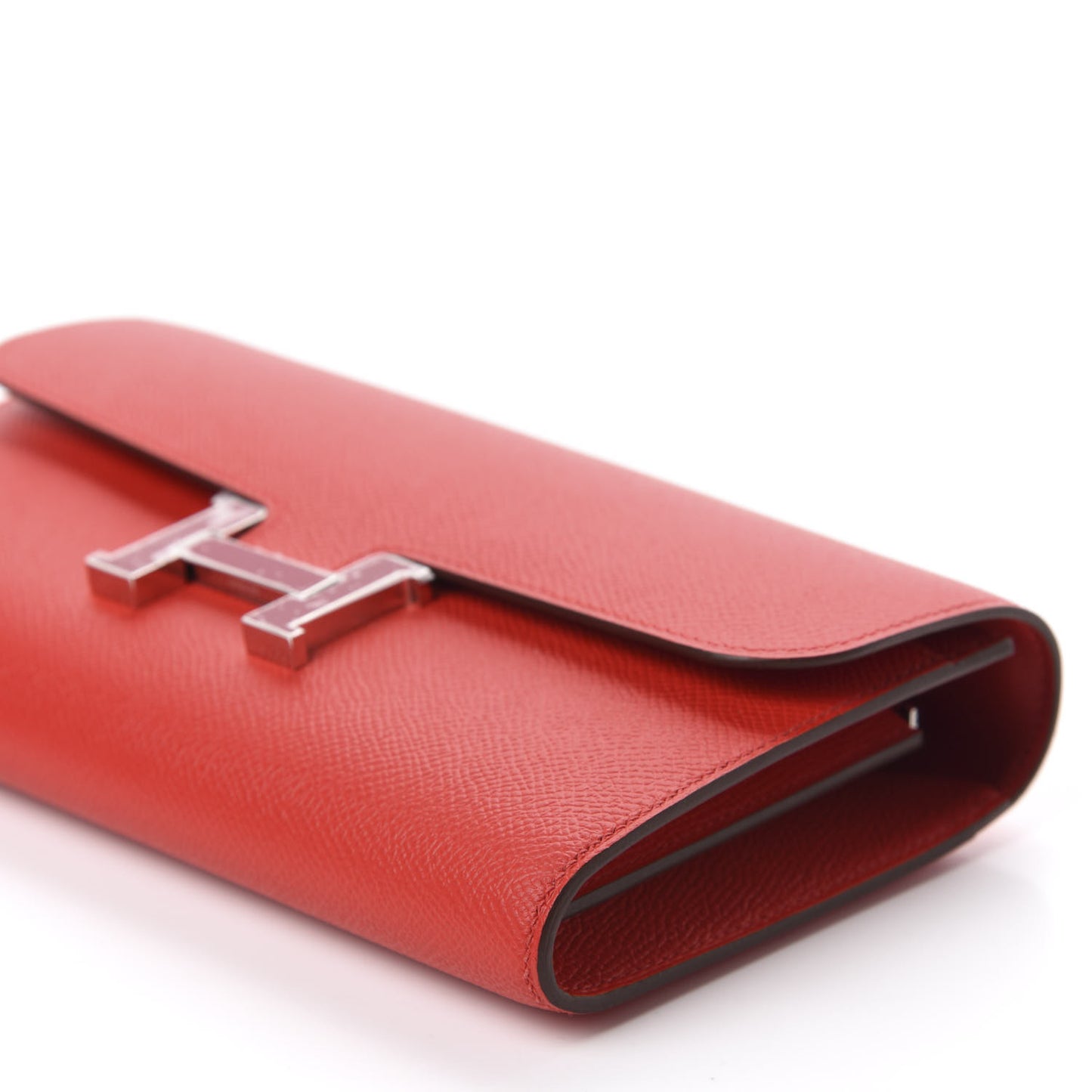 Epsom Enamel Constance Wallet To Go Rouge De Coeur Rubis