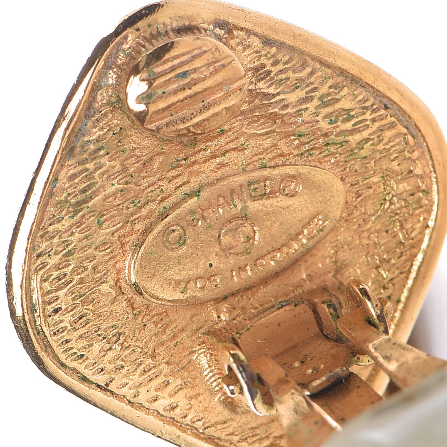 Chanel CC Large Drop Clip On Earrings Gold 3 of 4