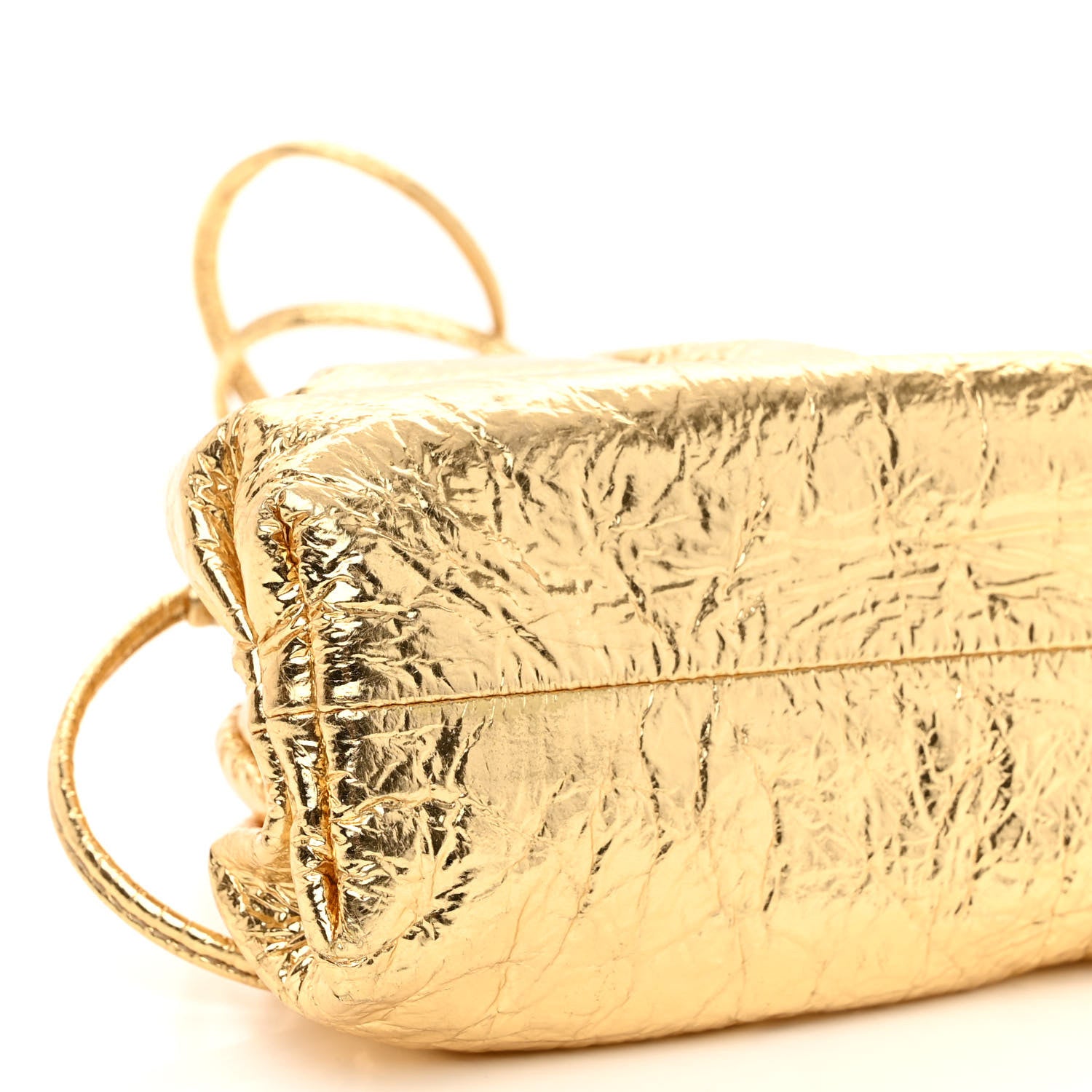 Bottega Veneta Metallic Crushed Calfskin The Mini Pouch Gold 8 of 9