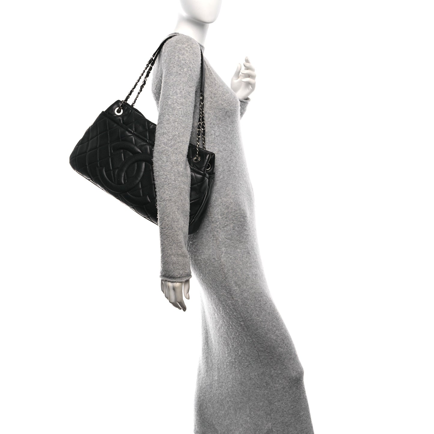 Caviar Quilted Timeless CC Soft Tote Black