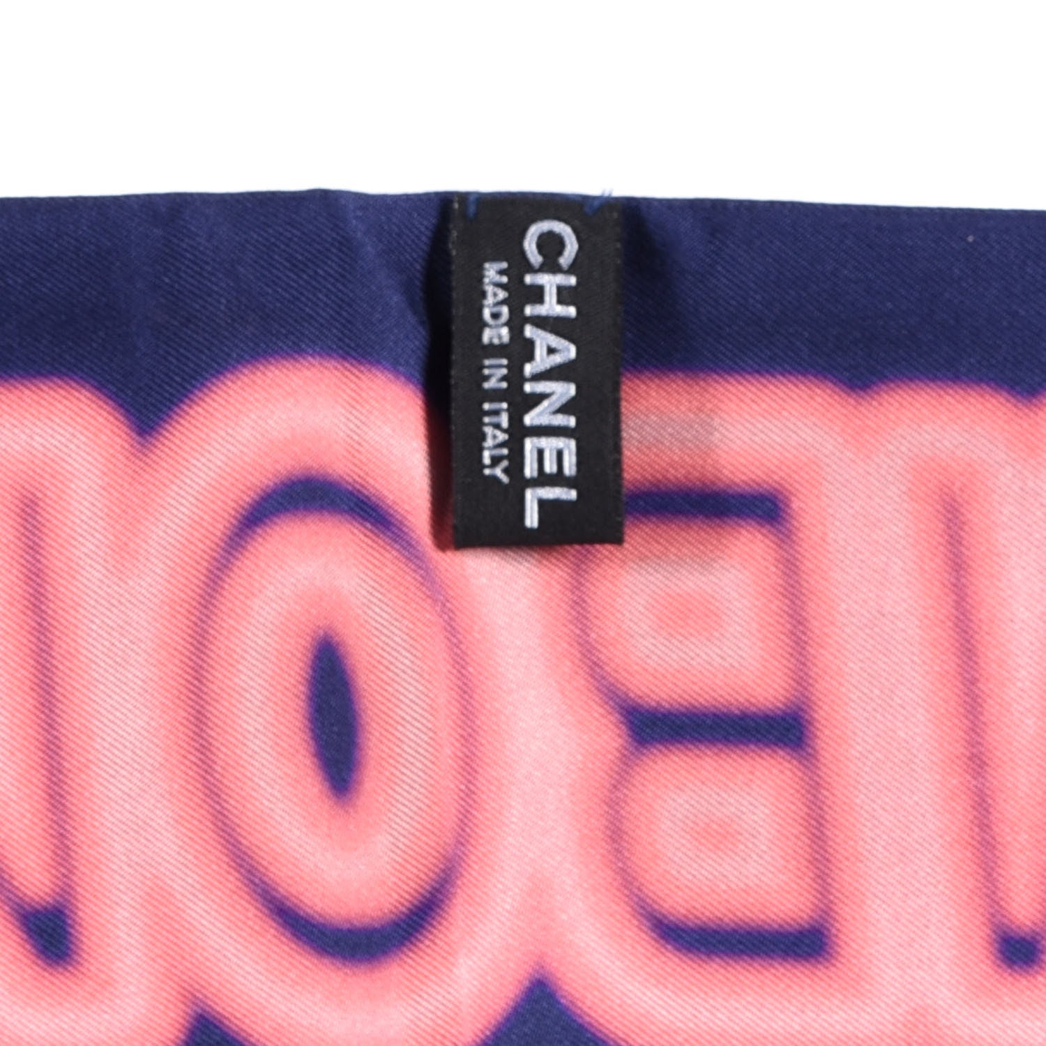 Chanel Silk Neon CC Bandeau Scarf Blue Multicolor 3 of 3
