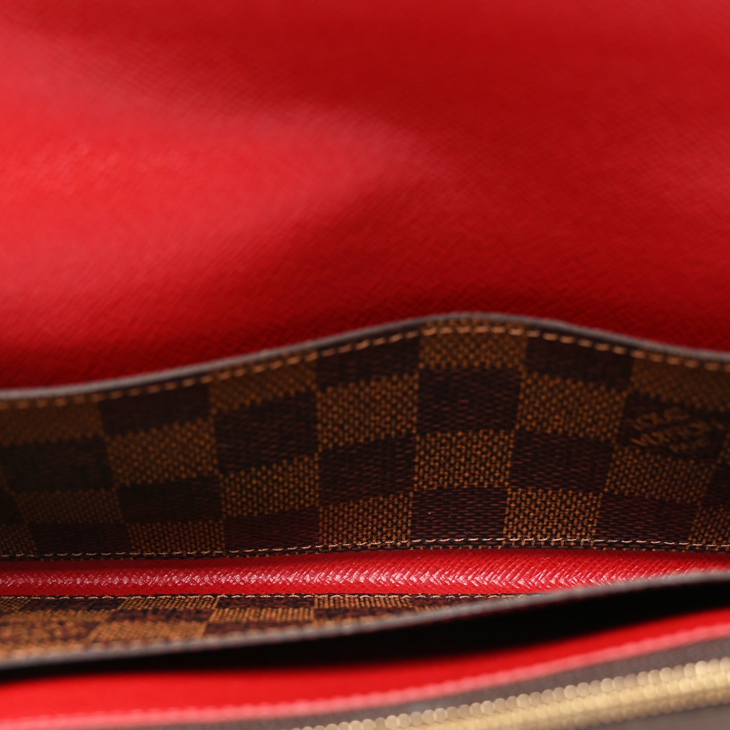 Damier Ebene Emilie Wallet Red