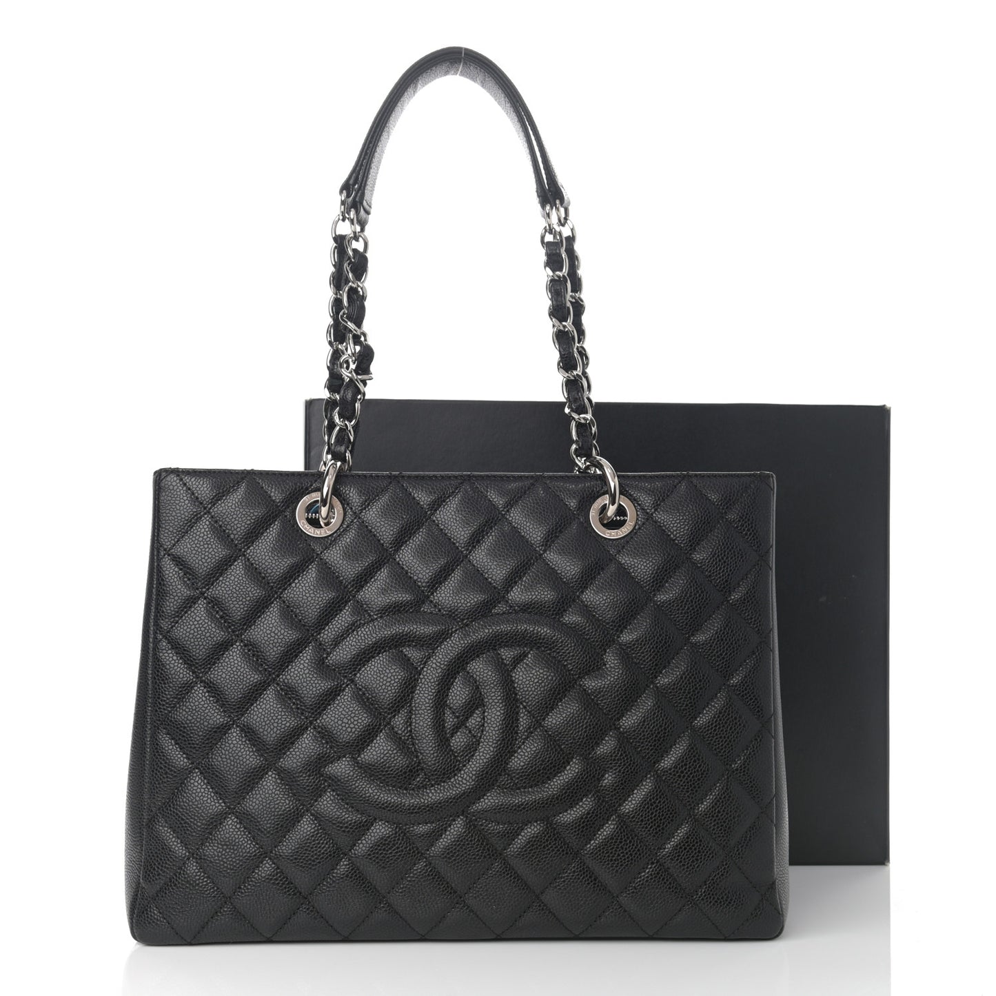Caviar Quilted Grand Shopping Tote GST Black