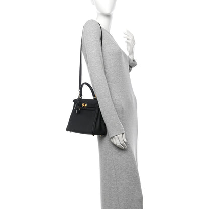 Hermes Togo Lizard Kelly Retourne Touch 25 Black Black 2 of 11