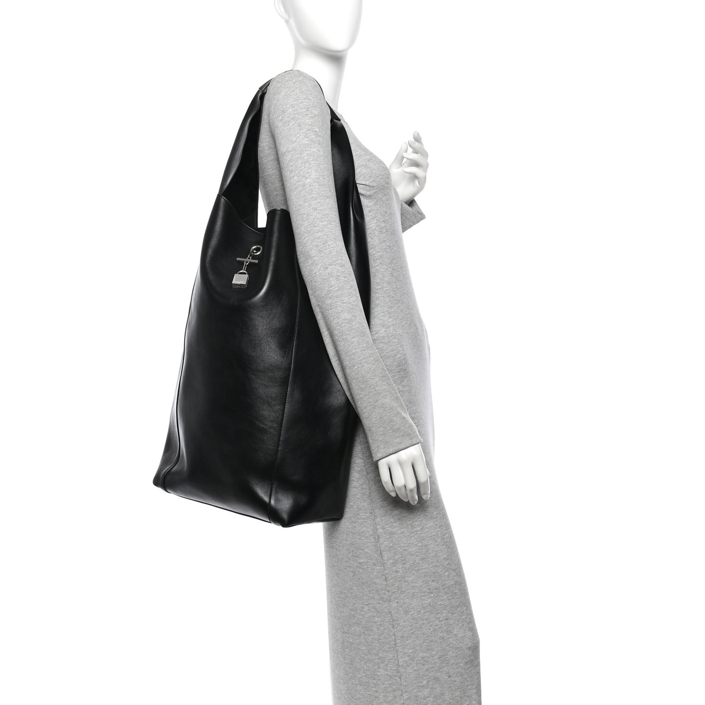 Supple Calfskin Large Tanger Hobo Black