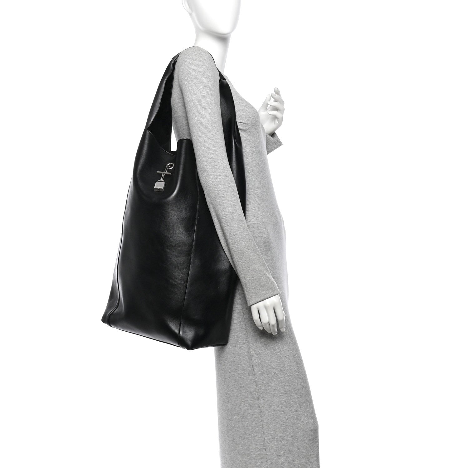 Saint Laurent Supple Calfskin Large Tanger Hobo Black 2 of 10