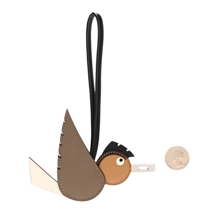 Hermes Epsom Swift Chevre Mysore Birdy Bag Charm Etoupe Nata Biscuit Rouge Sellier Black 2 of 5