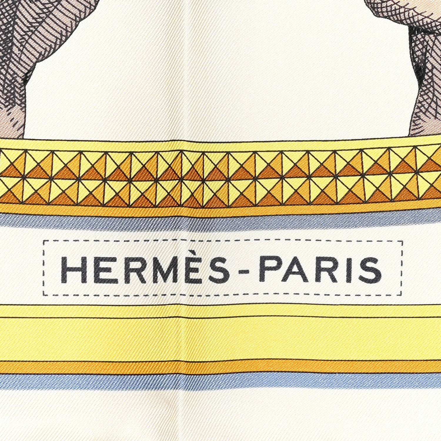 Hermes Silk Grand Apparat Forever Scarf 90 Creme Gold Multicolore 2 of 6