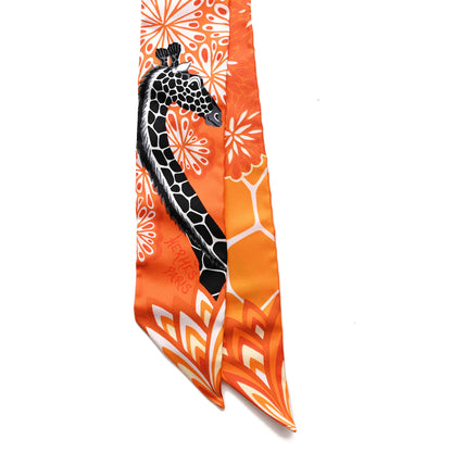 Hermes Silk The Three Graces Twilly Orange Mangue Anthracite 4 of 4