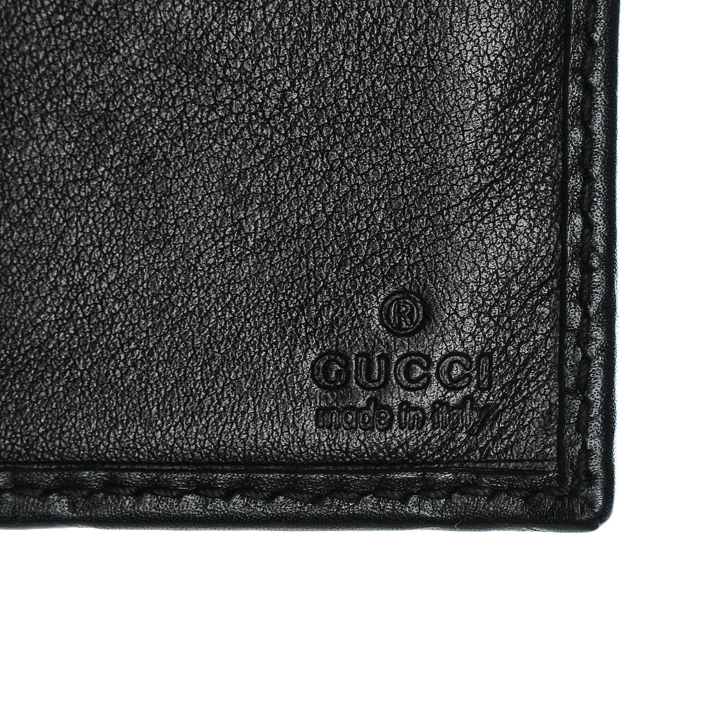 Guccissima Margaux Calfskin Metal Bar Chain Wallet Black