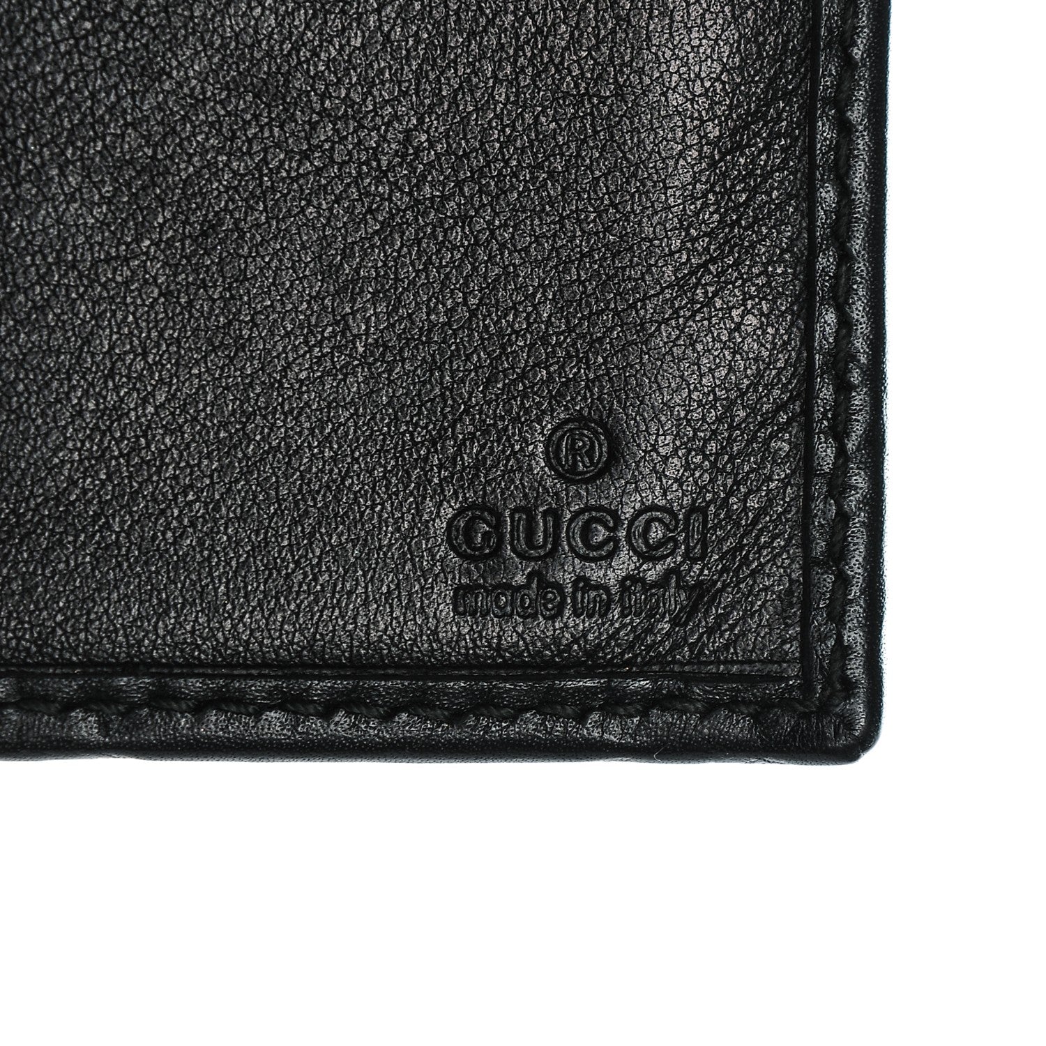 Gucci Guccissima Margaux Calfskin Metal Bar Chain Wallet Black 5 of 6
