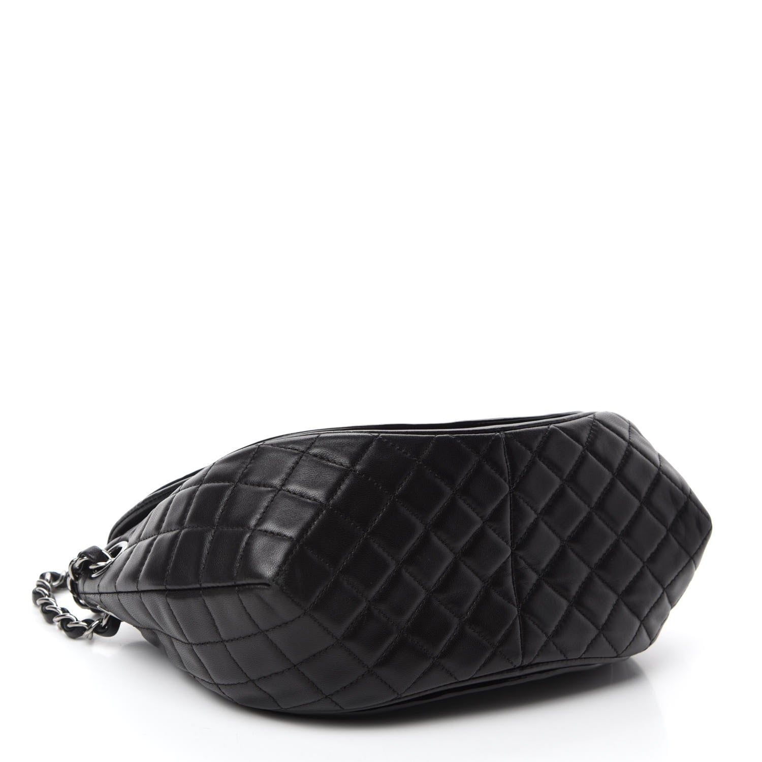 Chanel Lambskin Patent Classic Twist Crescent Flap Bag Black 4 of 10