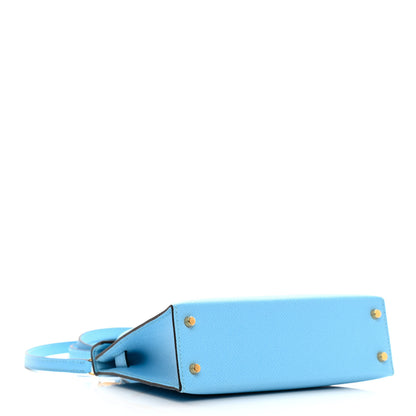 Hermes Epsom Mini Kelly Sellier 20 Celeste 4 of 12