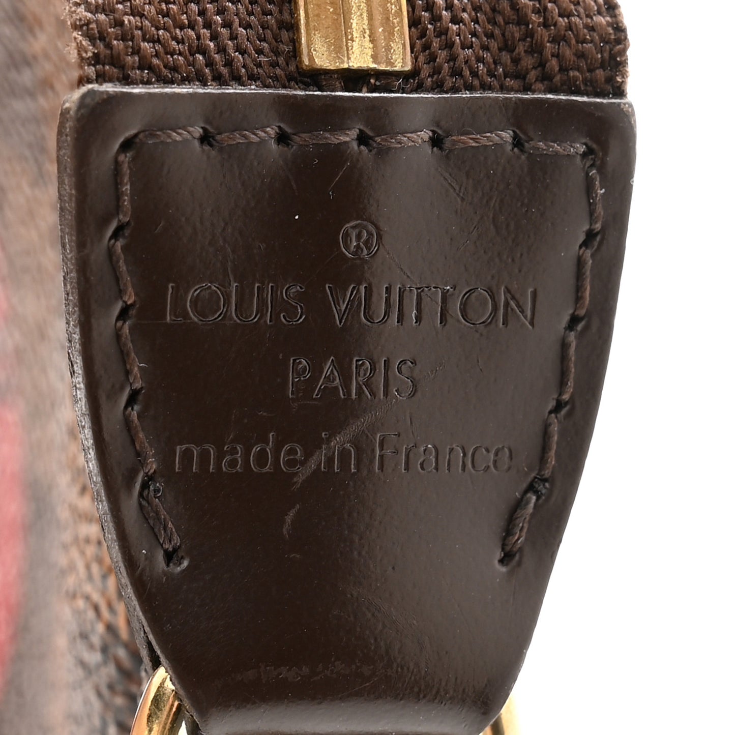 Damier Ebene Complice Trunks and Bags Mini Pochette Accessories Red