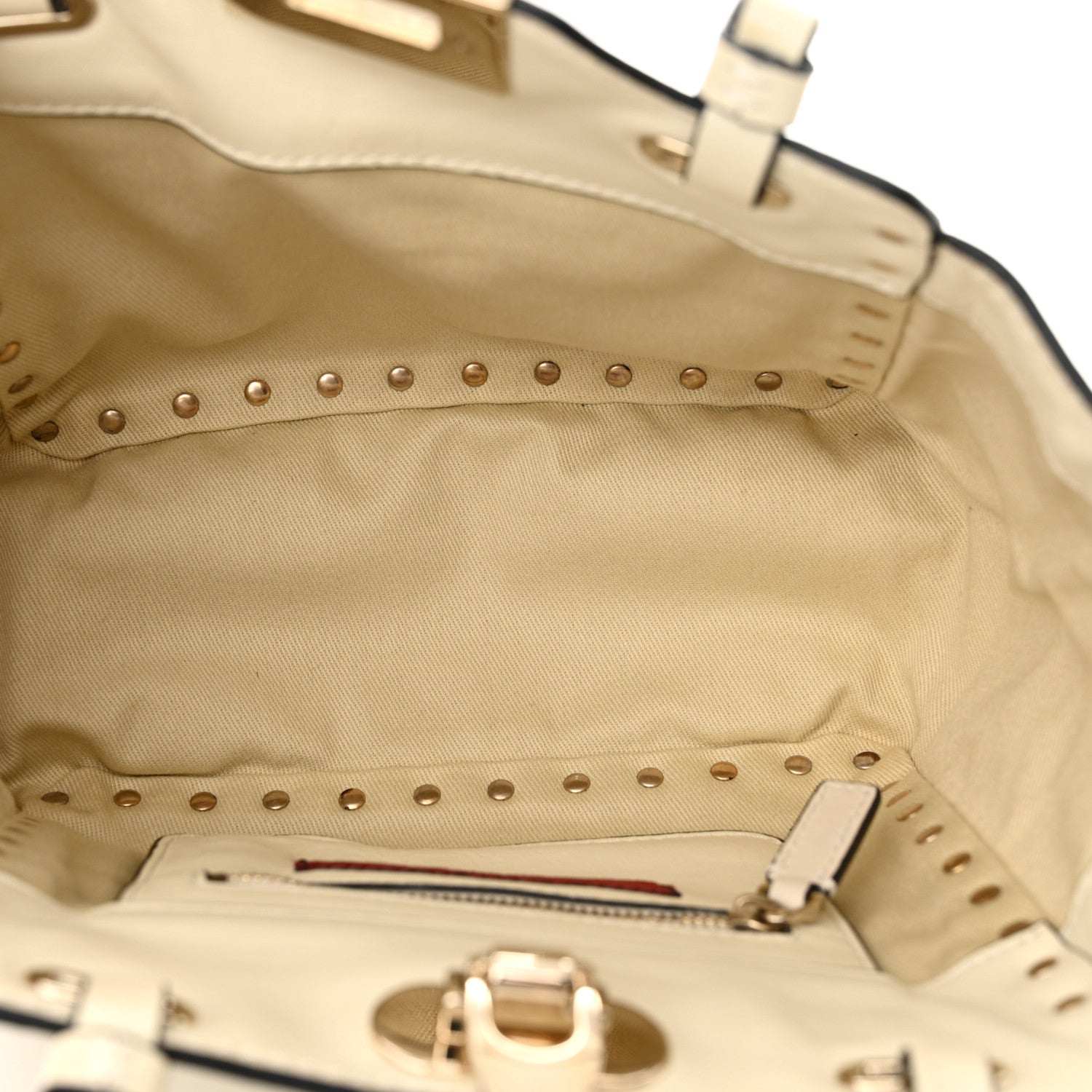 Valentino Garavani Vitello Mini Rockstud Tote Ivory 5 of 13