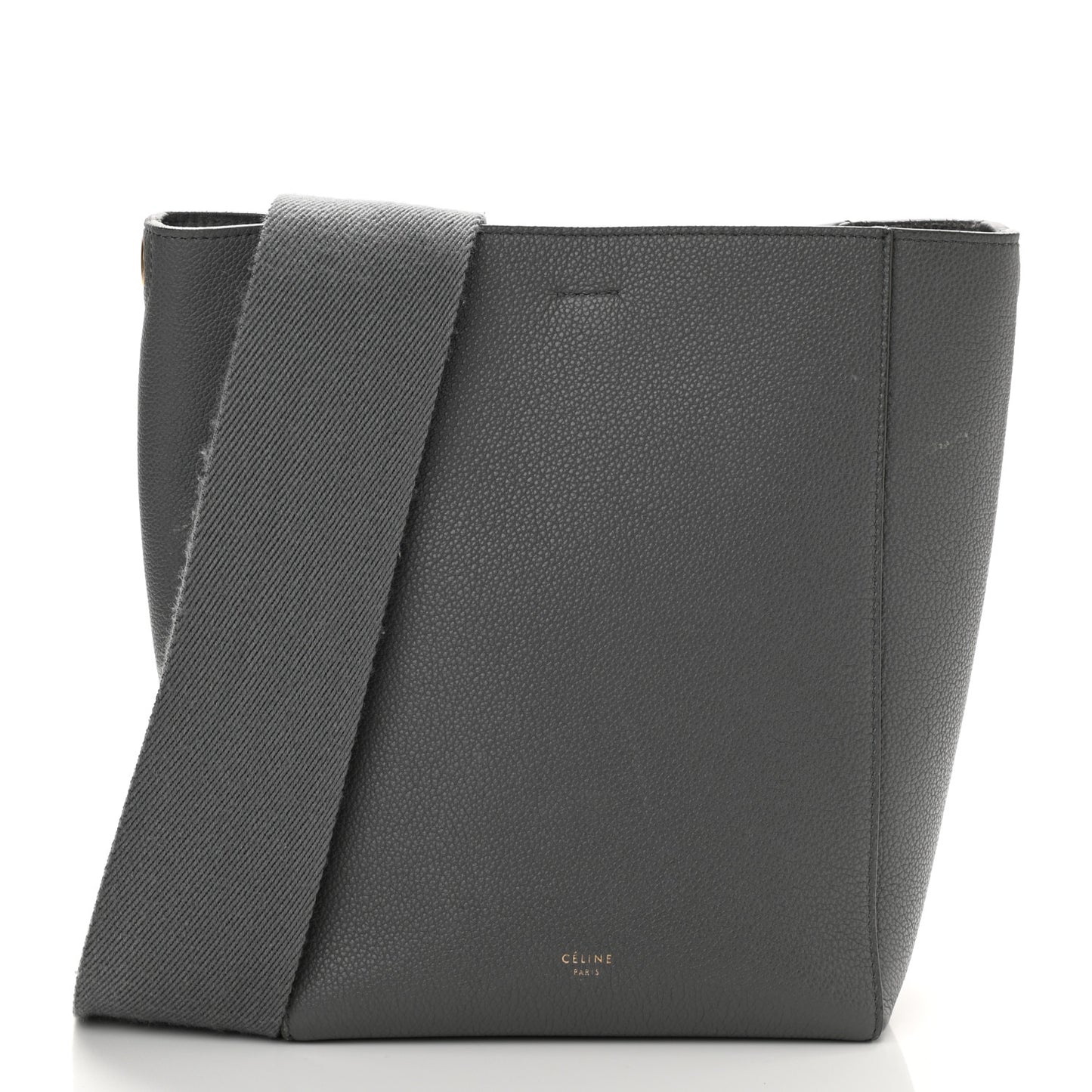 Soft Grained Calfskin Small Sangle Bucket Bag Grey