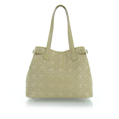 Christian Dior Coated Canvas Cannage Medium Panarea Tote Beige 3 of 11