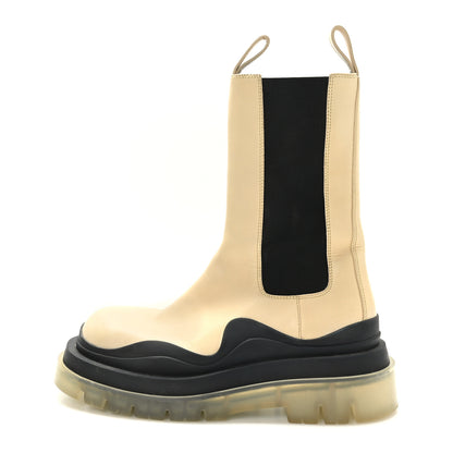 Bottega Veneta Calfskin The Tire Chelsea Boots 37 Wax Black Transparent 1 of 8