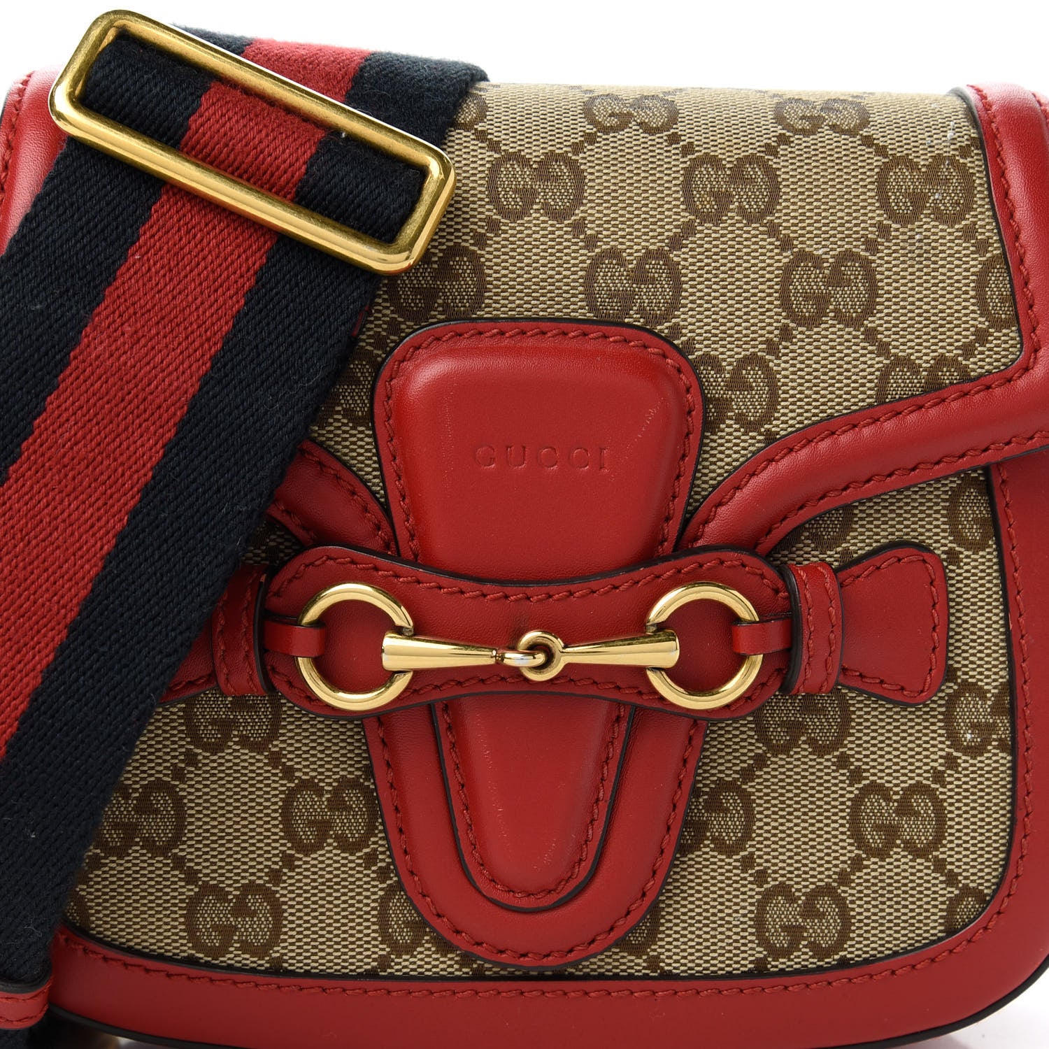 Gucci Monogram Ruinart Calfskin Small Lady Web Shoulder Bag Beige Ebony Hibiscus Red 11 of 11