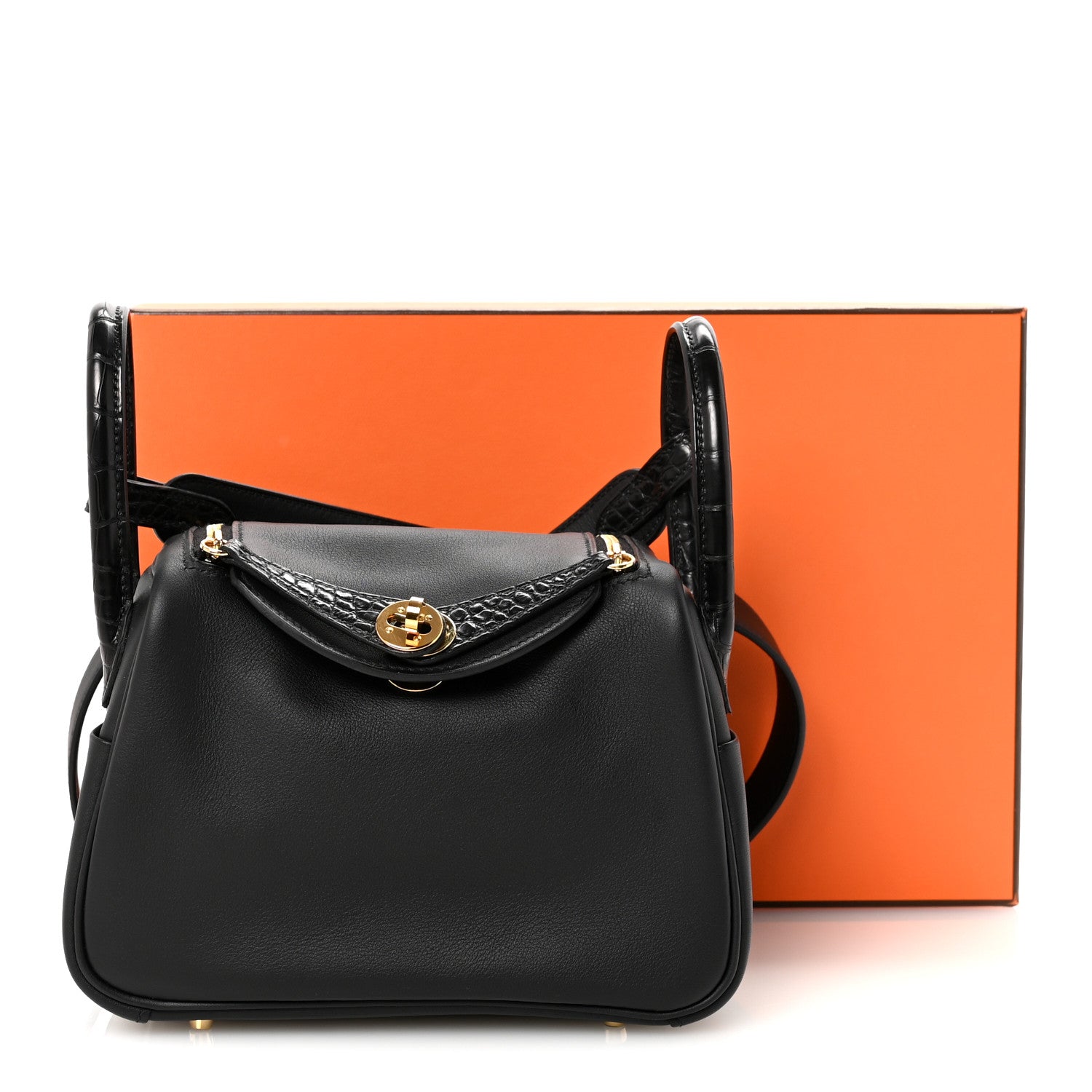 Hermes Swift Matte Alligator Mini Touch Lindy 20 Black 1782283