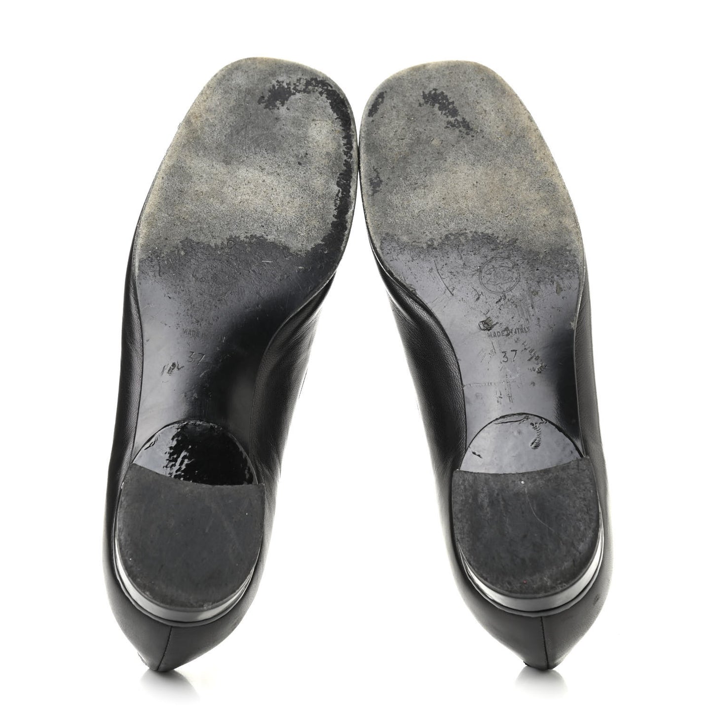 Lambskin Patent Cap Toe Ballerina Flats 37.5 Black