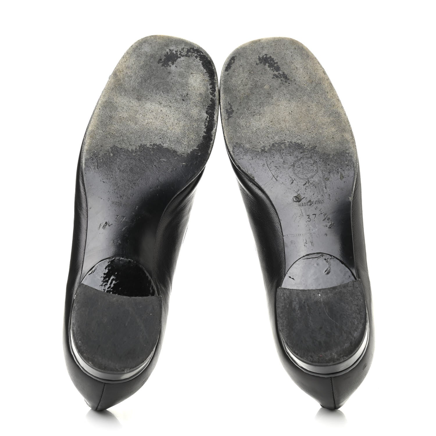 Chanel Lambskin Patent Cap Toe Ballerina Flats 37.5 Black 5 of 9