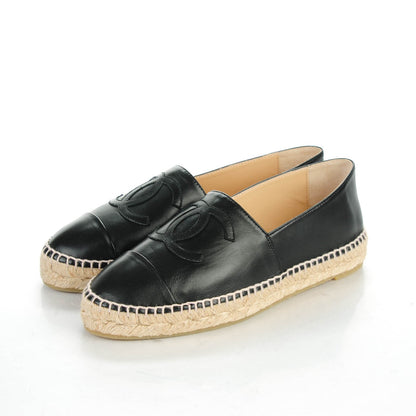 Chanel Lambskin CC Espadrilles 38 Black 3 of 8