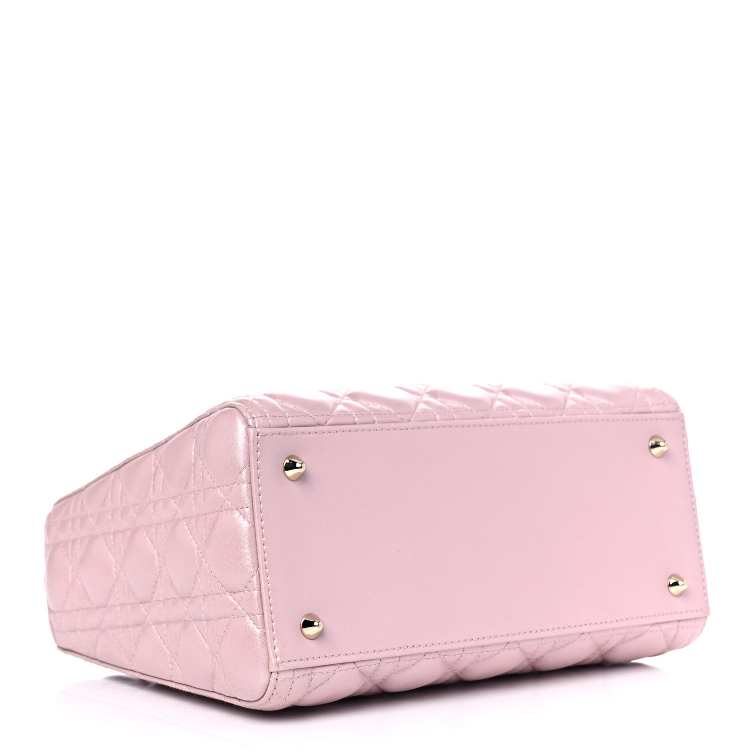 Christian Dior Pearly Lambskin Cannage Medium Lady Dior Lotus 3 of 8
