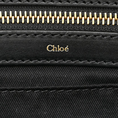 Chloe Calfskin Goatskin Medium Alice Satchel Black 6 of 12