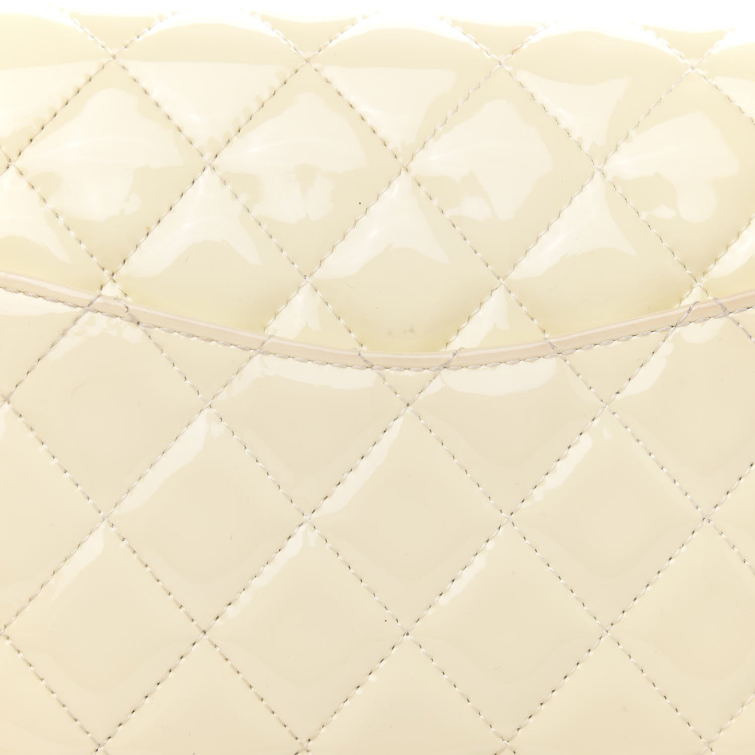 Chanel Patent Quilted Medium Double Flap Dark White 12 of 15