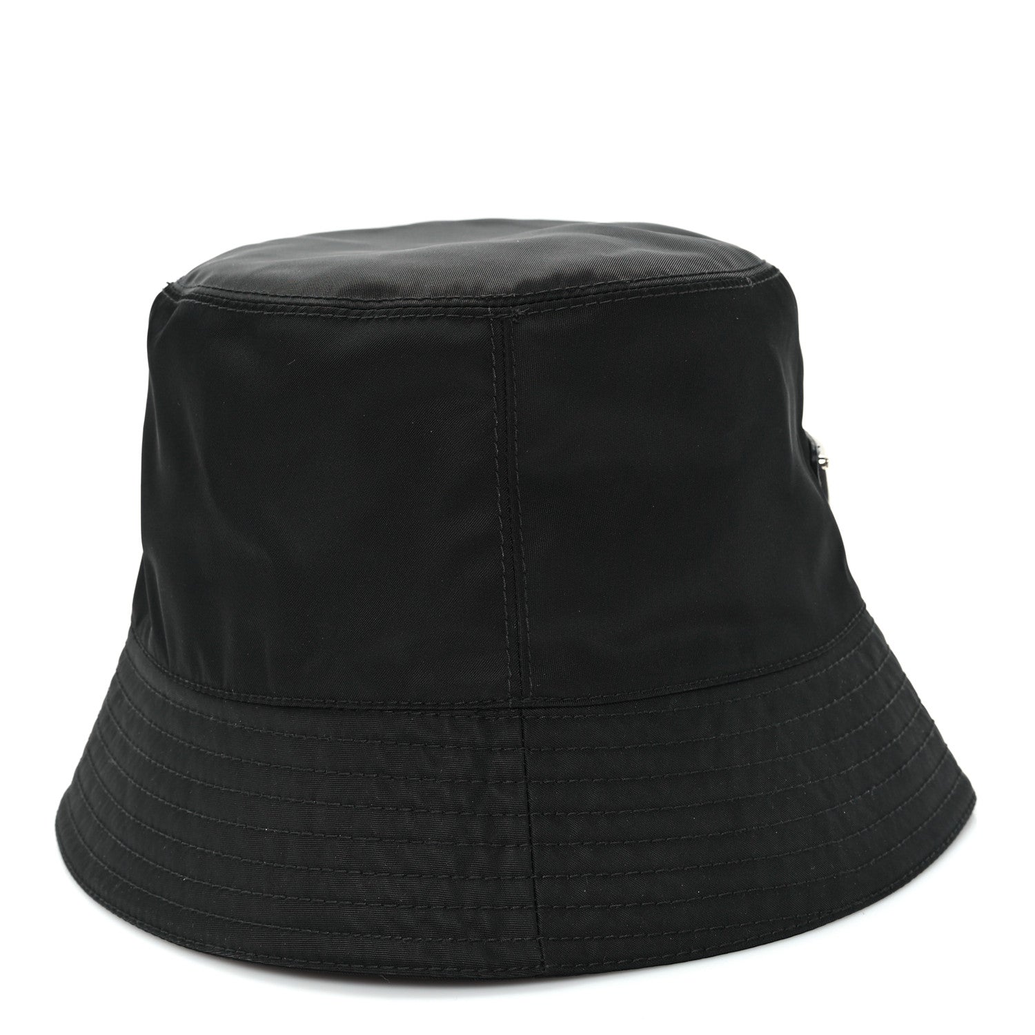 Prada Re-Nylon Metal Triangle Logo Bucket Hat M Black 6 of 9