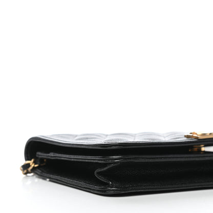 Chanel Caviar Quilted Boy Wallet On Chain WOC Black 9 of 12