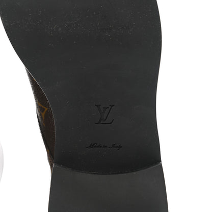 Louis Vuitton Calfskin Monogram Wonderland Flat Ranger Boots 35 Black 6 of 9