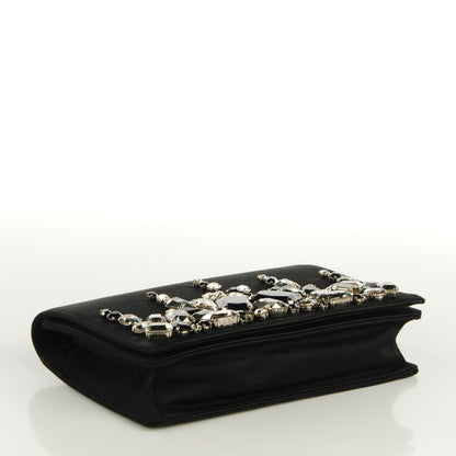 Prada Satin Crystal Clutch Black 5 of 8