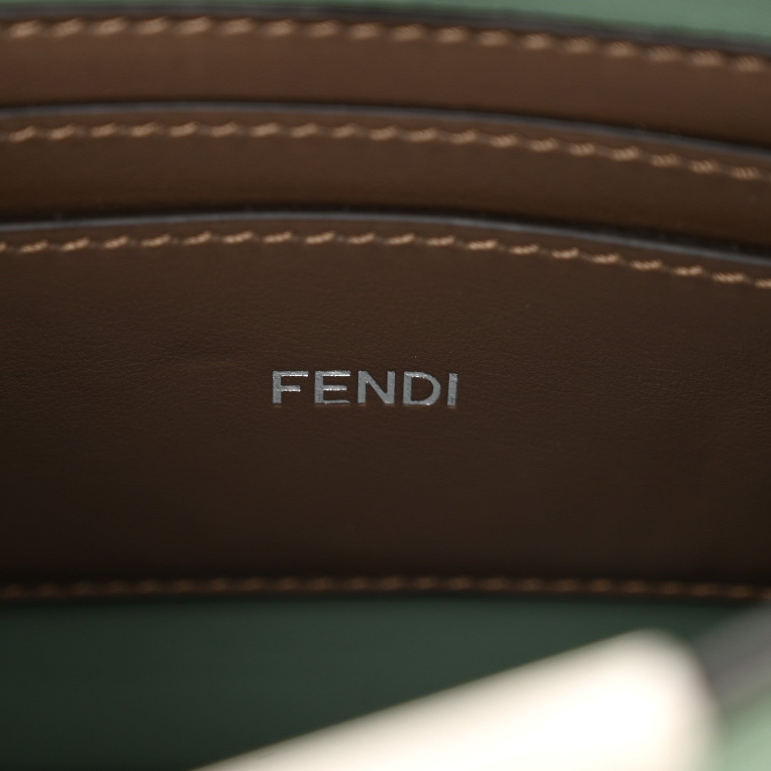 Fendi Cuoio Romano Vitello Cover Bi-Color Peekaboo I See U X Cross Satchel Green Island Maya 7 of 11