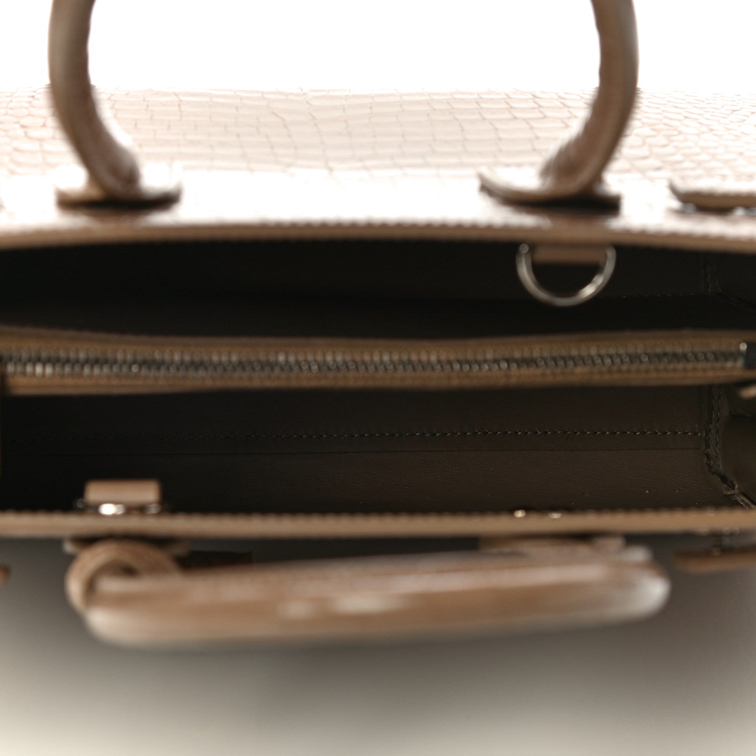 Saint Laurent Calfskin Crocodile Embossed Baby Sac De Jour Brown 4 of 9