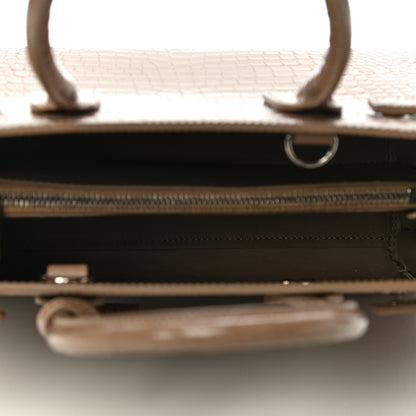 Saint Laurent Calfskin Crocodile Embossed Baby Sac De Jour Brown 4 of 9