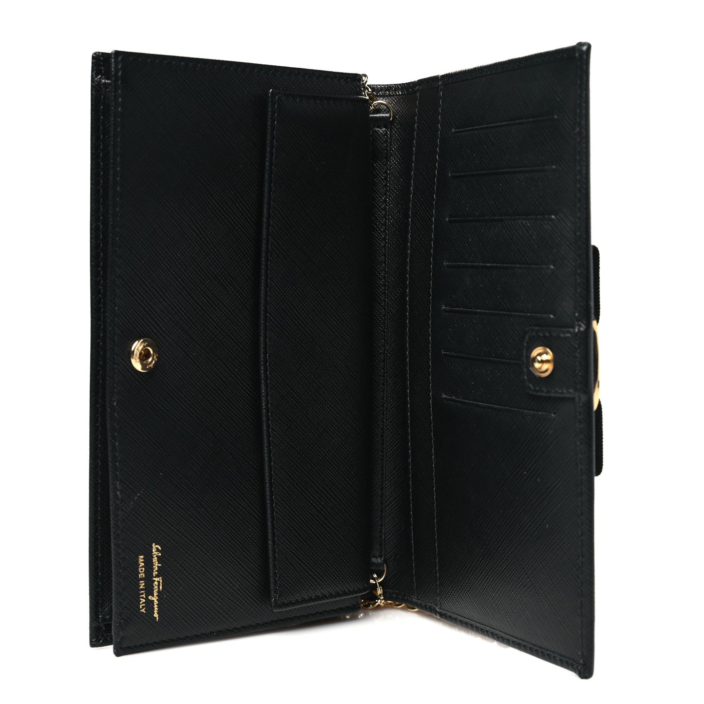 Hammered Calfskin Vara Wallet On Chain Black