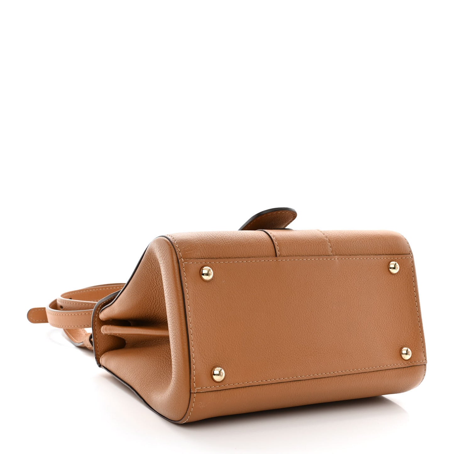Grained Calfskin Mini Brillant Satchel Natural