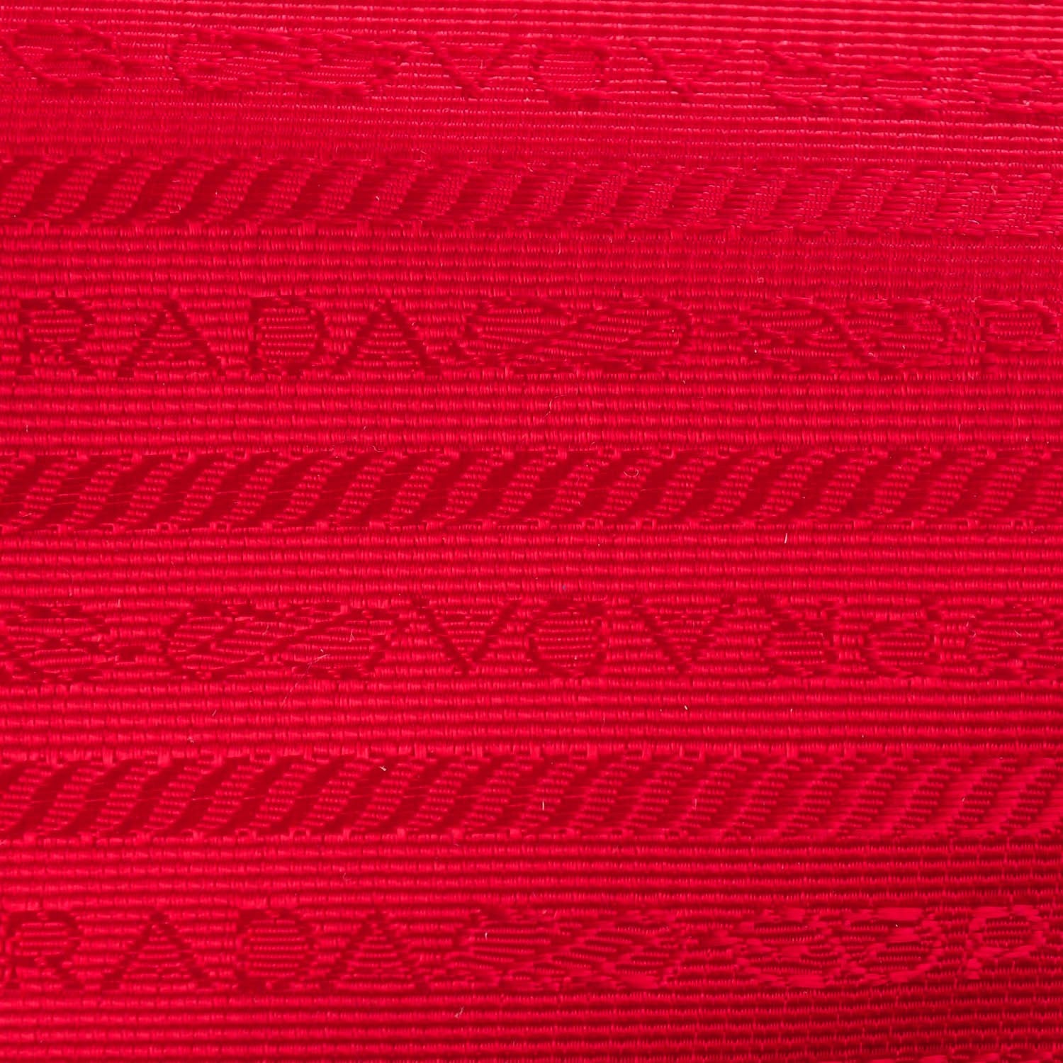 Miu Miu PRADA Vitello Shine Double Zip Tote Rosso 8 of 8
