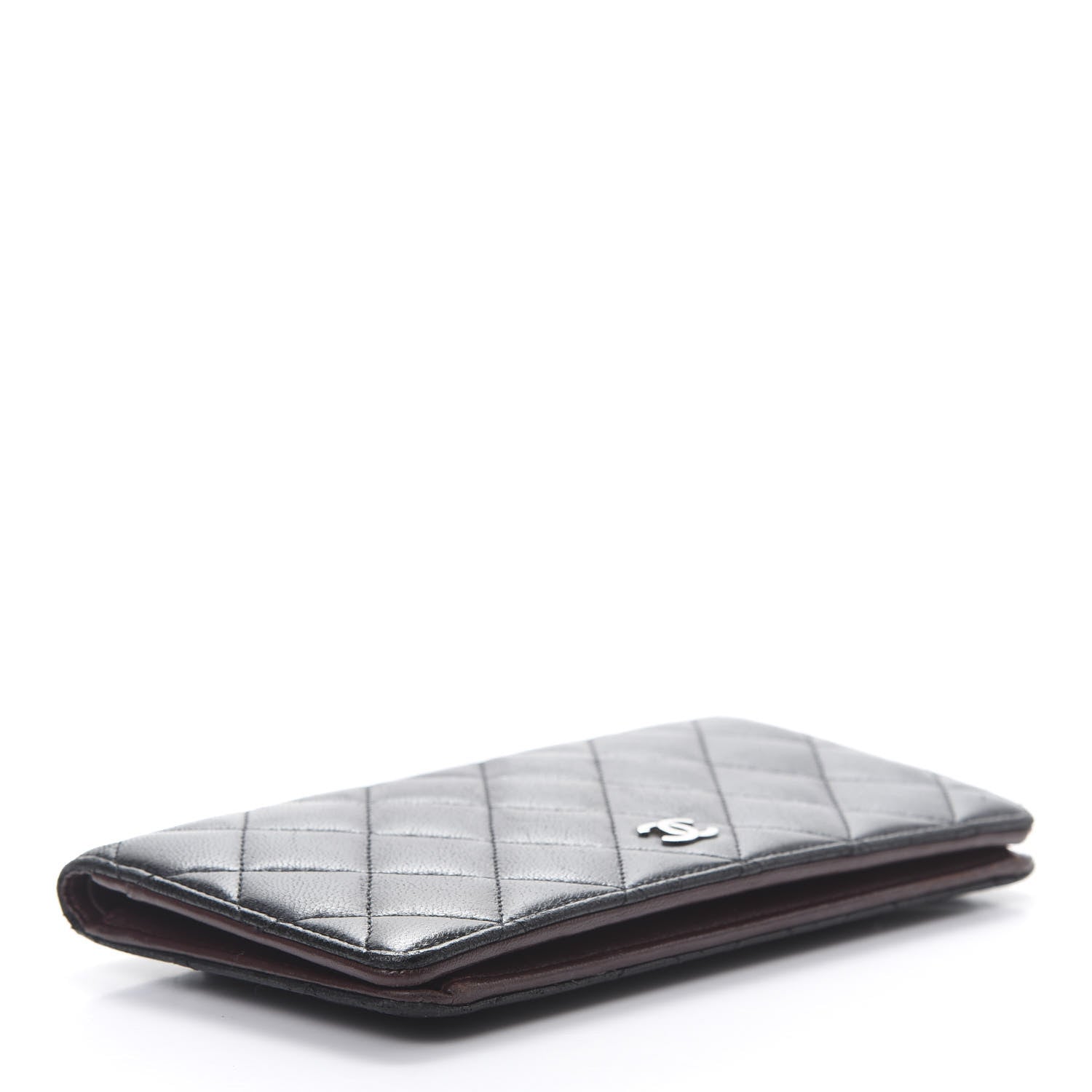 Chanel Lambskin Quilted Yen Wallet Black 4 of 11